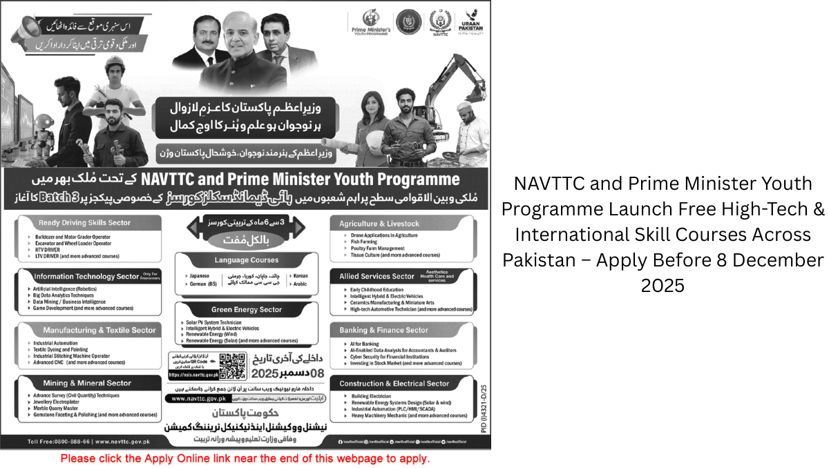 Free High-Tech & International Skill Courses Across Pakistan