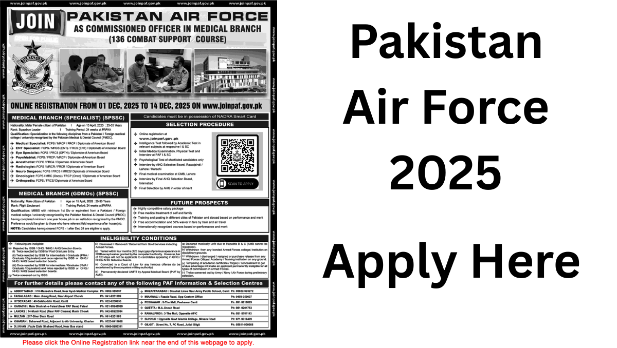 Join Pakistan Air Force